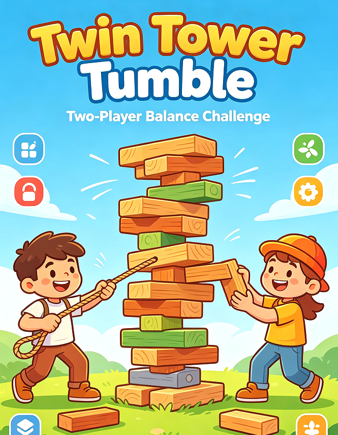 1.1 Twin Tower Tumble Two-Player Balance Challenge - Image 1