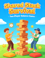 Shared Stack Survival Two-Player Balance Game